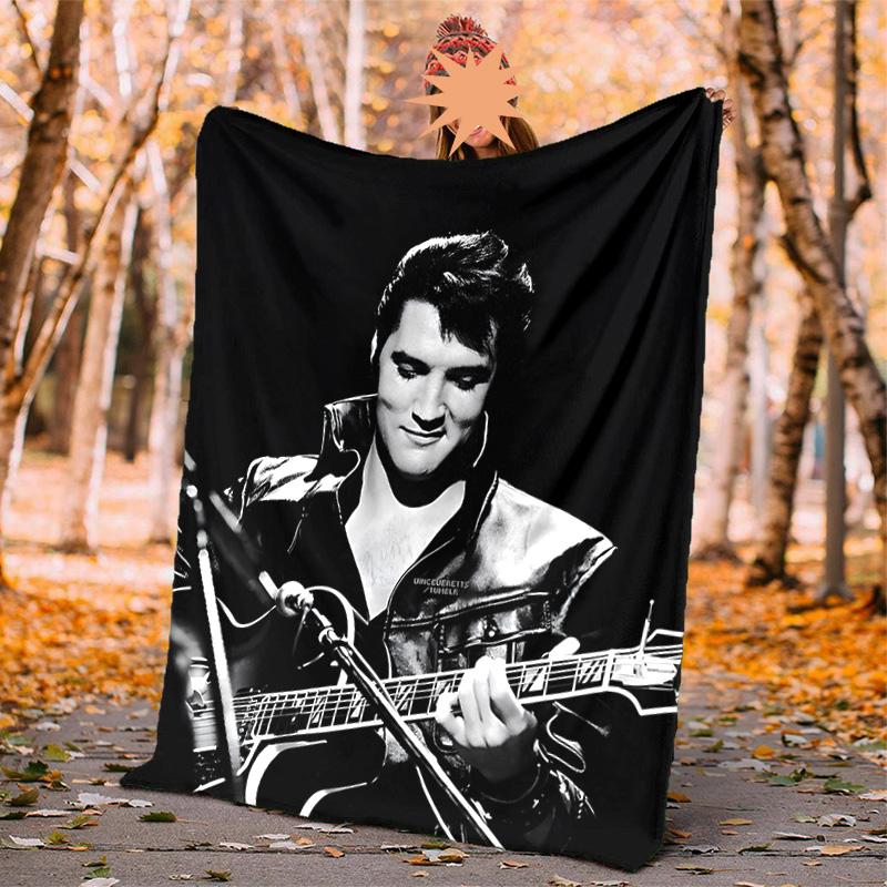 Elvis Flannel Blanket Soft Warm All-Season Throw, Design for Camping, Car Travel, Hiking Sofa, Bed, Office Perfect Gift for Parties