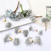 Silver Series Artificial Flower Cherry Stamens Berries Bundle DIY Cake Christmas Wedding Gift Box Wr