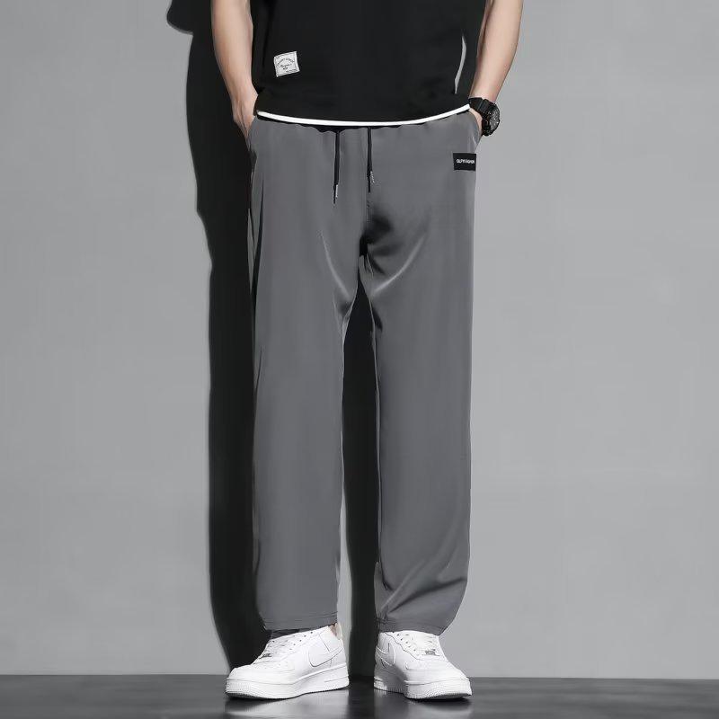 Men's Summer Ice Silk Straight-Leg Loose Trousers