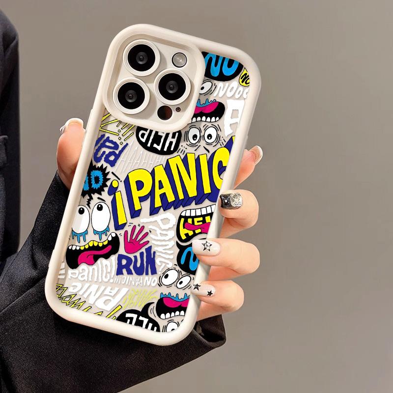 Full Protection Shockproof Case for Apple iPhone Air 17 16 15 14 Pro/Pro Max/Plus/E Series , Fashionable Funny Graffiti Pattern Phone Shell