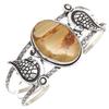 Amrican Jasper Gemstone Handmade Silver Jewelry Cuff Bracelets 7''Adjustable