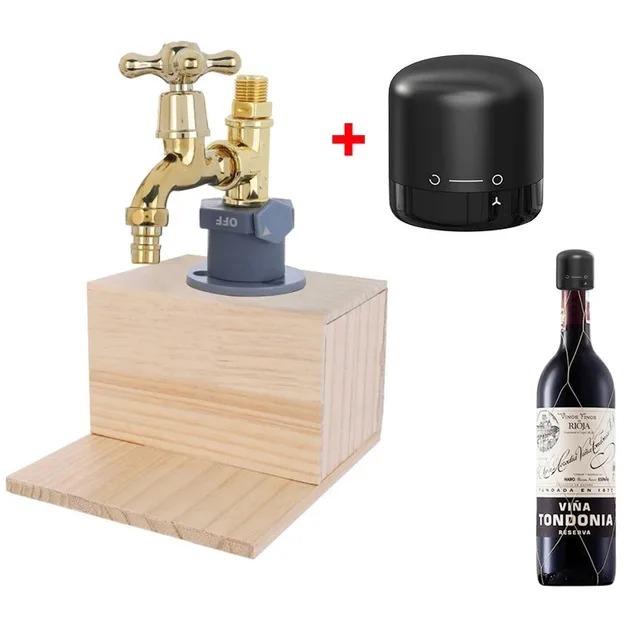 Wood Faucet Shaped Whisky Liquor Dispenser Perfect Wine Alcohol Gifts for Dad Husband Rustic Farmhouse Bar Home Decor 7
