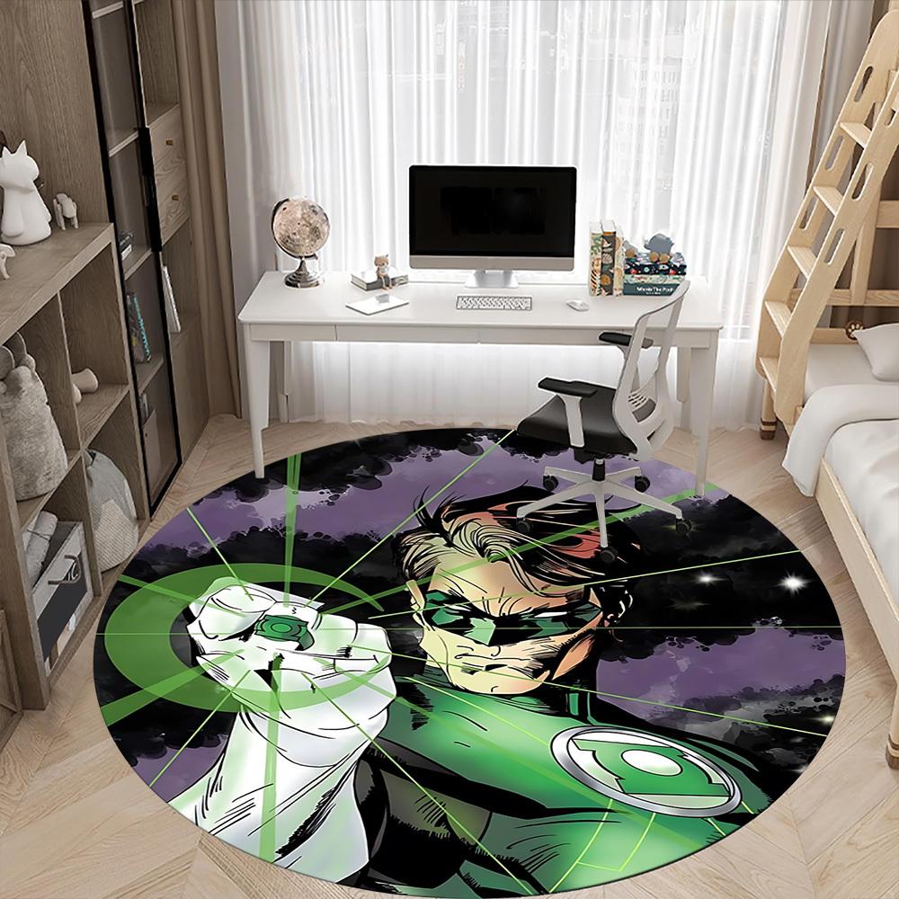 1pc Green Lantern, Superhero Chair Carpet for Office Non-Slip, Indoor Non-Slip Washable Carpet, Non-Shedding Mat For Office yy251030082