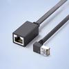 90 Degree Cat7 Network Extension Cable Flat Ultra 10G Right /Left Angle Elbow Network Wire Rj45 Male To Female Adapter Cord
