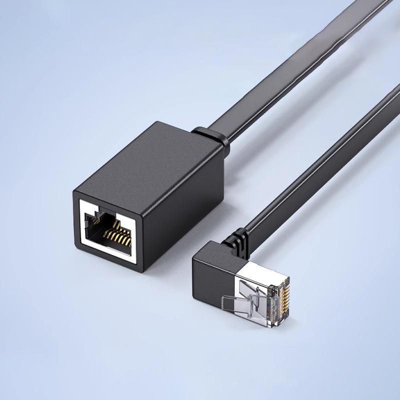 Сетевой удлинительный кабель Cat7 90 градусов Плоский Ультра 10G Угловой Сетевой провод Rj45 Папа к маме Адаптерный шнур