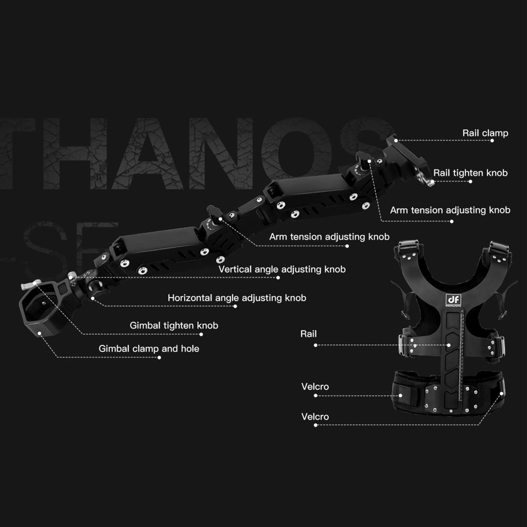 DF DIGITALFOTO THANOS SE Компактная наклоняемая универсальная система жилета с подвесом, грузоподъемность 2,8 кг, совместимая с
