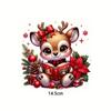 1pc Christmas Deer PVC Stickers, Cartoon Animal Fantasy,Self-Adhesive, Shiny, Suitable for Metal and Ceramic Surfaces,Reusable