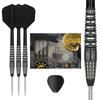 Target Japan BLACK MARQUE LITE PW 90% SP STEEL TIP DARTS | 90% Tungsten K-Flex Steel Tip Dart Set, 21G | K-Flex No. 6 Shape Flights and Shafts