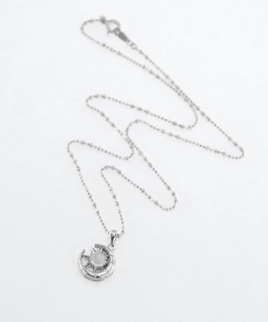 Vivus Lucia Stars 1 Moon N Moonstone Silver Necklace