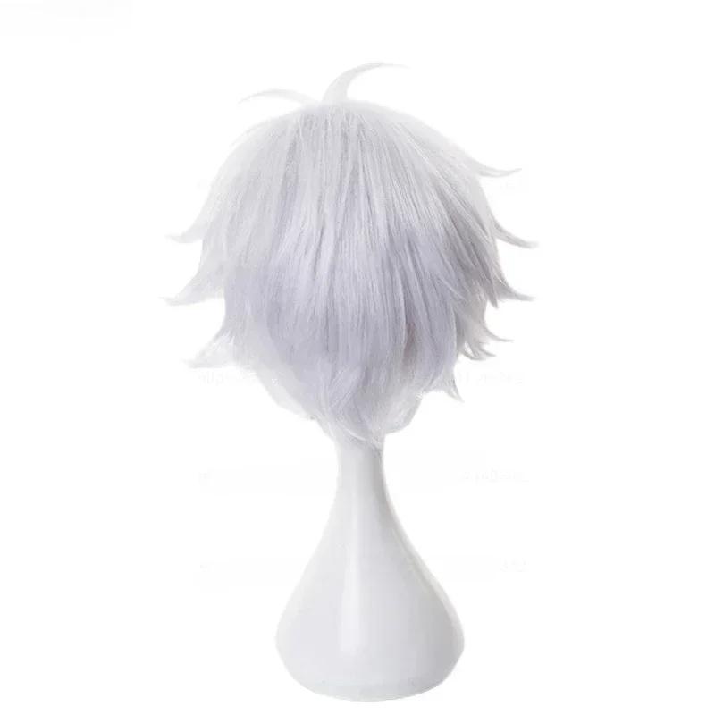 Gojo Satoru Cosplay Wig Anime Jujutsu Kaisen Cosplay Gojo Short Heat Resistant Synthetic Hair Anime Wigs Costume Party