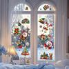 9pcs/set Christmas Static Cling Stickers Window Decals Santa Claus Scene Festive Window Decals Christmas Home Party Decor