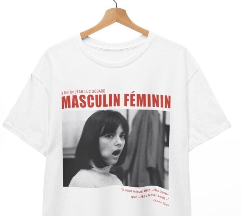 Футболка Masculin Feminin, Жан-Люк Годар, культовая футболка по фильму, Унисекс футболка