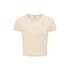 SS23 Однотонная укороченная футболка с круглым вырезом и короткими рукавами, женские топы, светло-хаки, J221172-ACI