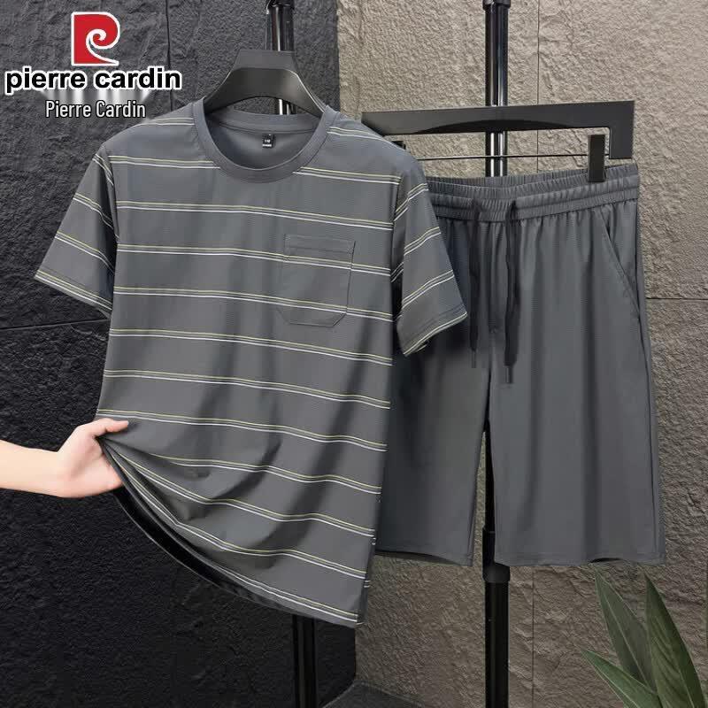 Pierre Cardin Мужской летний повседневный комплект из ледяного шелка