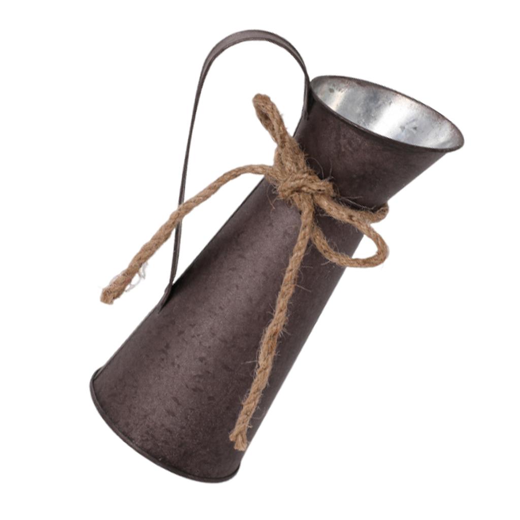 French Country Elegance Iron Flower Vase Small Primitive Farmhouse Jug Milk Can for Floral Arrangements Country Vase