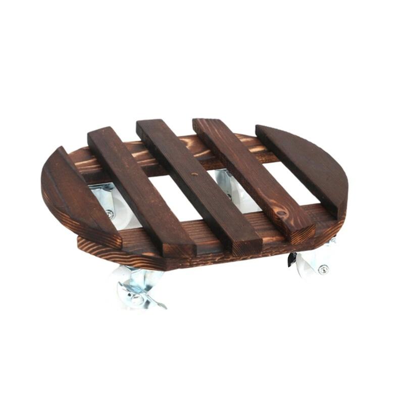 Multiple Use Outdoor Wood Planter Base Swivel Wheel Design Weatherproof Construction For Effortlessly Plant Movements