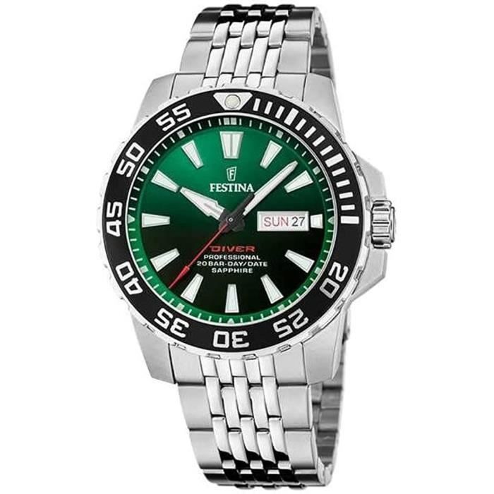 Montre - FESTINA - Diver Professional F20661/2 - Etanche 10 ATM - Vert - Homme