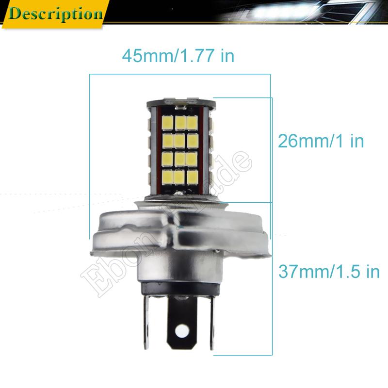 2Pcs DC 6V 10-30V P45T 2835 LED Motorcycle Headlight Bulb White 6000K Moto Bixenon Hi/Lo Beam Light Scooter Motorbike Head Lamp