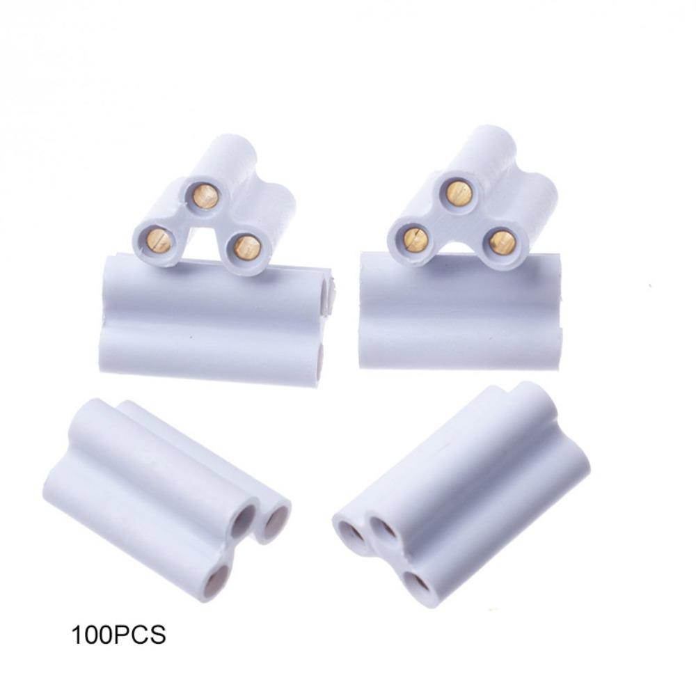 100/50/30/20/10 Pcs 20.5MM 3 Hole Hard Joint Connector Double End LED Lamp Connector
