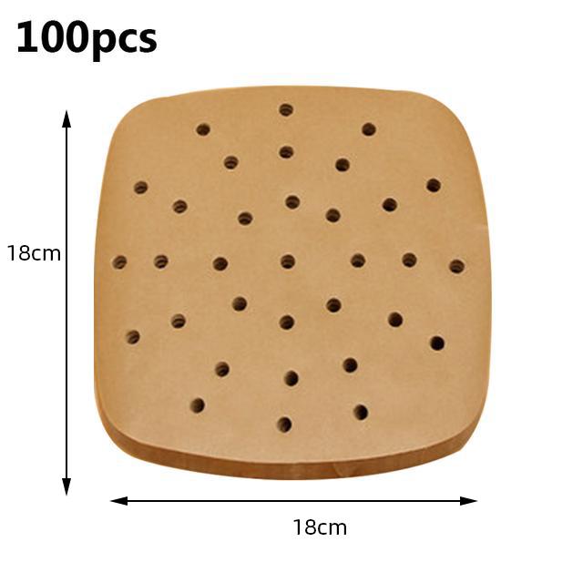 100 шт./пакет, вкладыши для пароварки, перфорированная бумага из древесной массы премиум-класса, антипригарный коврик для корзины для пропаривания, посуда для выпечки для кухни