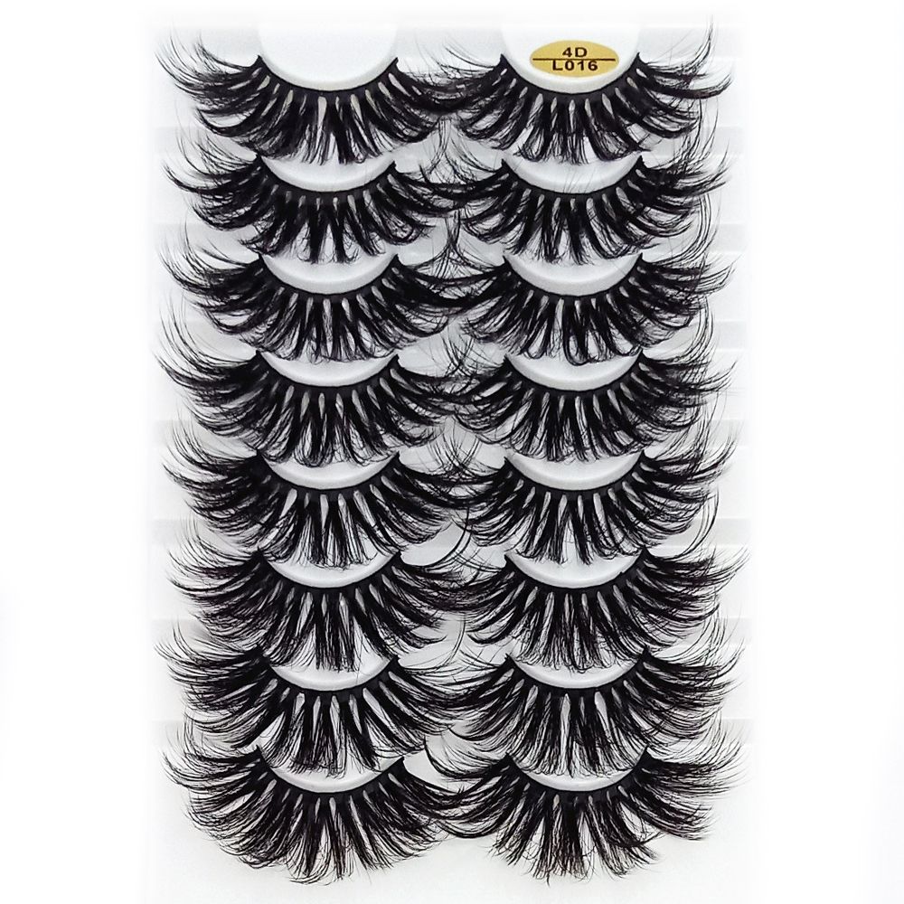 Natural Wispies Fluffy Full Volume Thick Eye Lash Extension False Eyelashes 4D Mink 25MM Lashes