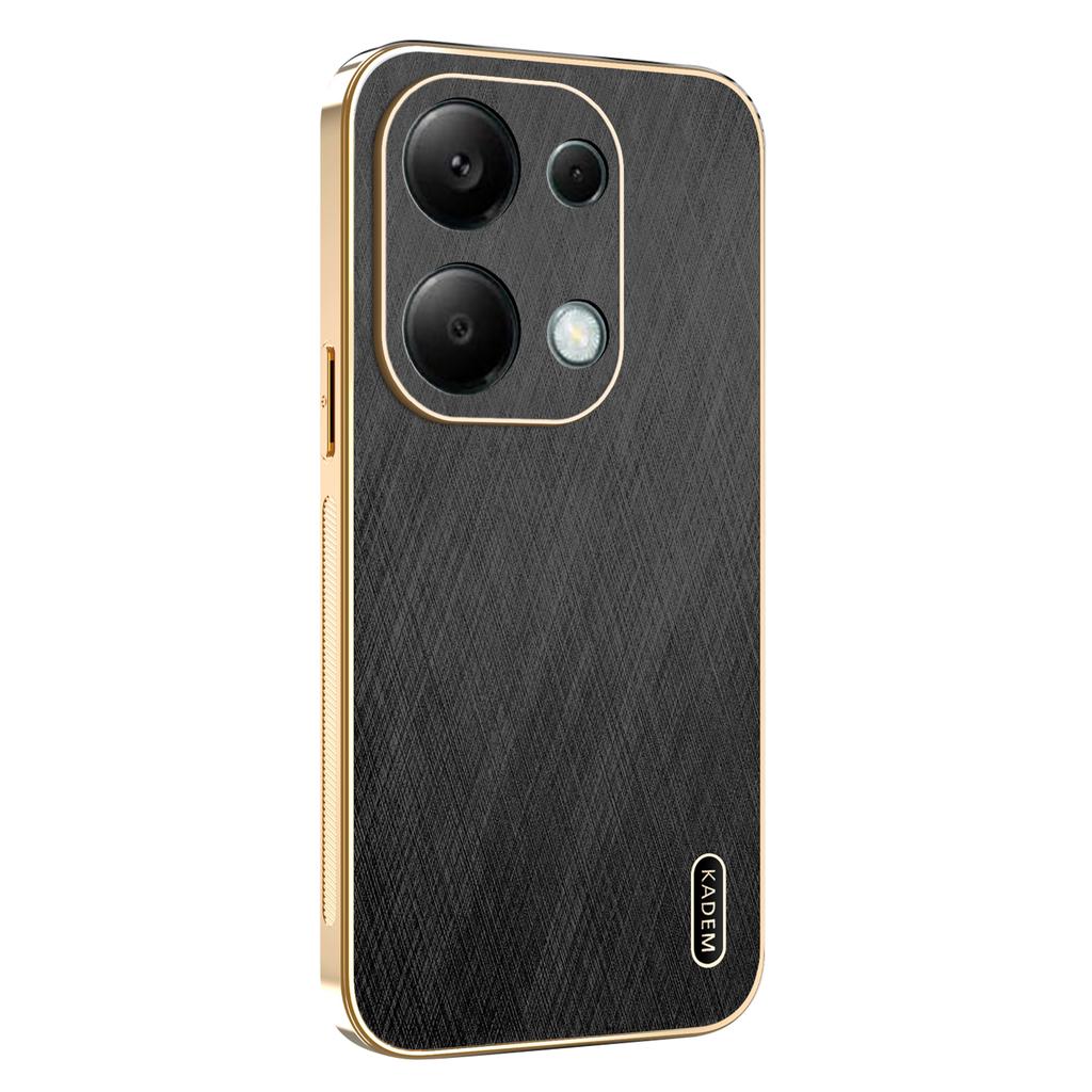 KADEM Phone Case For Xiaomi Redmi Note 13 Pro 4G/Note 14S 4G/Poco M6 Pro 4G,Electroplating Silk Texture PU+TPU Back Cover
