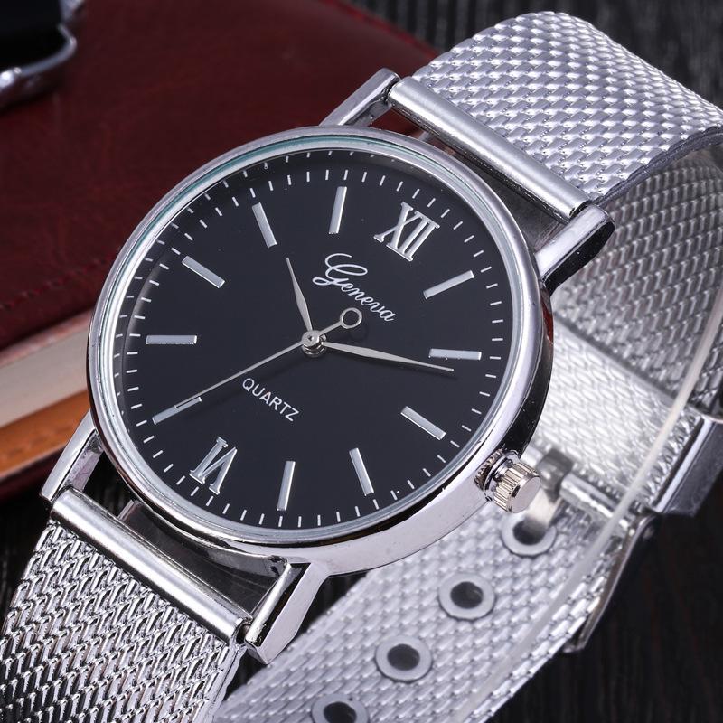 Fashionable Steel Band Disc Watch Women's and Men's Unisex Couple Watch Daily Business Watch