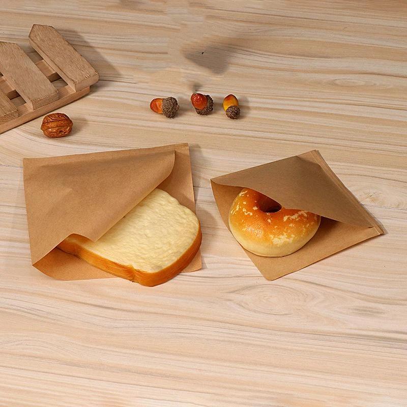 100 PCS Greaseproof Paper Bags Oil Resistant Food Grade Safe Pouches for Bakery Cookie Gift Packaging Party Favor Use