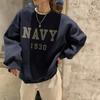Women Long Sleeve O Neck Loose Pullovers Female Tops Solid Color Sweatshirts