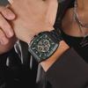 Роскошные кварцевые наручные часы Tonneau Стальной ремешок Мужские часы Водонепроницаемые часы с хронографом для мужчин Автоматическая дата Часы