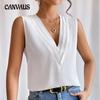 Women's Vest Summer Multi-Layered V-Neck Solid Colour Vest Women's Sleeveless Tops