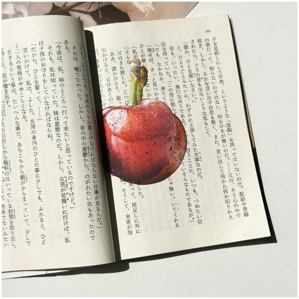 Durable Acrylic Bookmark Simulation Fruit Transparent Book Reading Marker Clear Book Pages Mark Tool Reading Gift