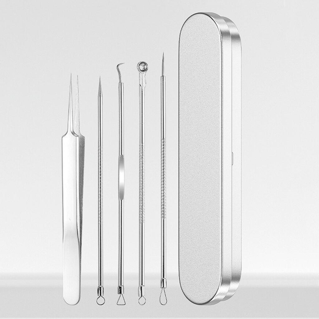 Набор инструментов для удаления черных точек Профессиональный экстрактор черных точек с футляром и 5-кратным увеличительным стеклом для удаления прыщей, черных точек, прыщей, лба, лица, носа