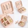 Mini Jewelry Storage Box PU Leather Portable Home Travel Earrings Women Necklace Storage Box Ring Organizer Display Box