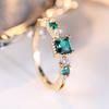 Cut Green Zircon Simple Wedding Rings For Women Minimalist Gold Color Finger Ring Fine Jewelry Wedding Party ADM
