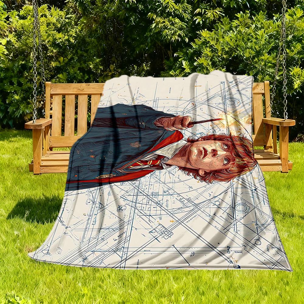1pc Harry Potter Outdoor Blanket Lightweight Flannel, All-Season Use for Sofa, Bed, Travel, Camping, Living Room, Office, Couch007