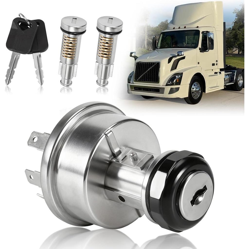 for Dorman 924-5533 Vehicle Lock Cylinder Kit w/Door Lock Cylinders & Ignition Cylinder Compatible with Volvo VNL 2004-2017