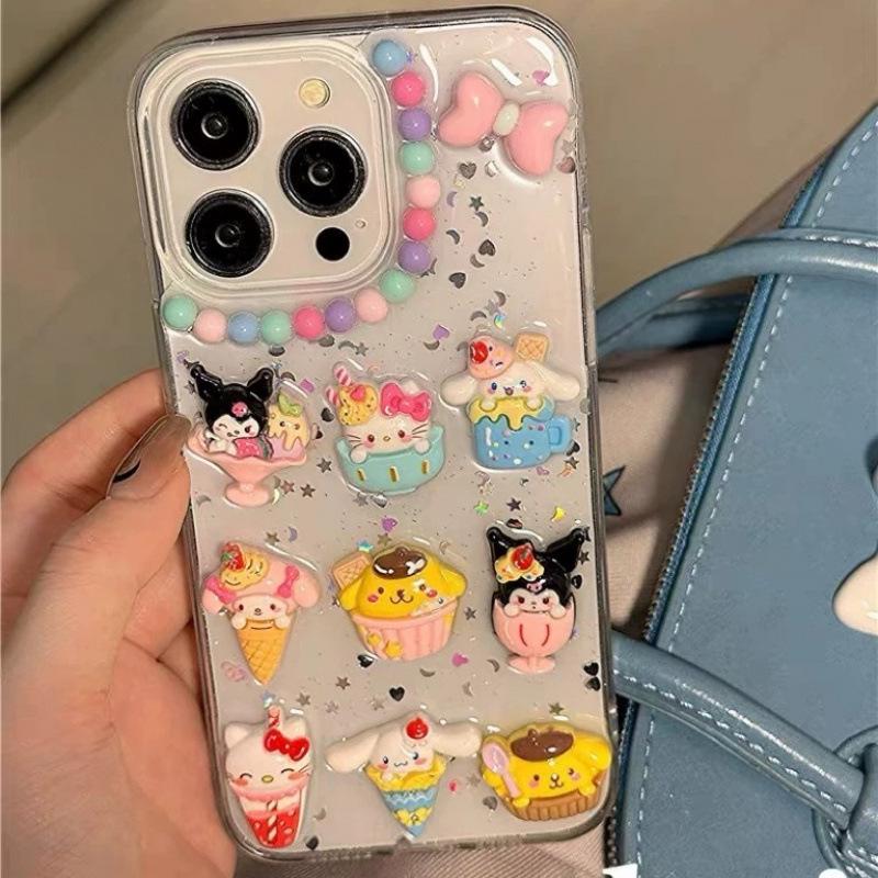 Чехол для iPhone 15 Pro Max/14 Pro/13 Pro Max с мультяшным мороженым Sanrio