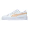 Puma Кроссовки Smash Series Platform V3 Кожаные Низкие Женские Кроссовки Бело-Желтые 390758-03