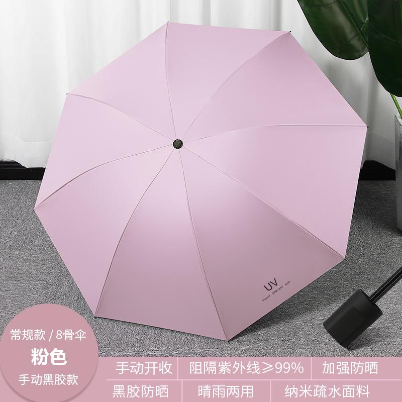 UV Automatic Folding Umbrella, Weather and Rain, Small Fresh Vinyl Sunscreen, Female UV Protection