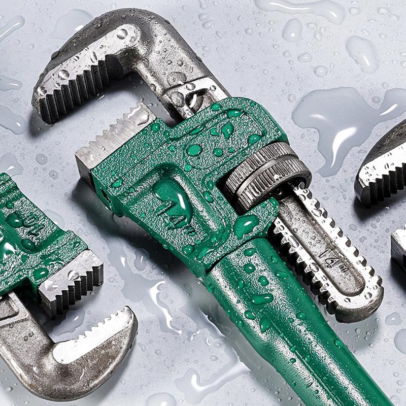 Сверхпрочный прямой трубный ключ из углеродистой стали 10", 12", 14", 18" Трубный ключ Универсальный промышленный регулируемый ручной сантехнический ключ