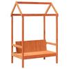 Solid Wood Bed and Bench with Roof Orange 100x200 cm Pine Wood