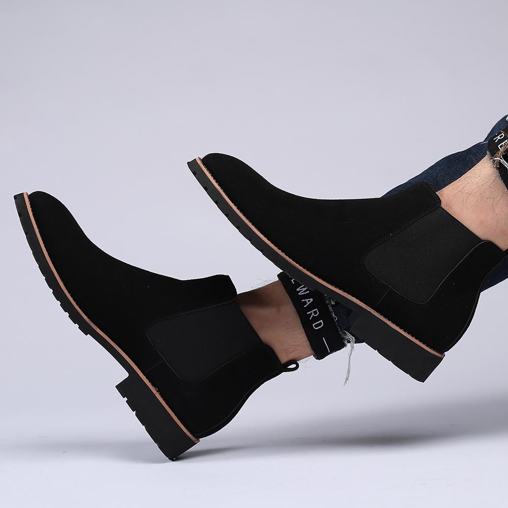 Мужская обувь Мужские туфли для ходьбы из коровьей замши Мужские мотоциклетные ботинки 2024 года Модные роскошные брендовые мужские удобные ботильоны