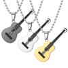 Модное панк-нержавеющая сталь, рок-музыка, кулон с гитарой, ожерелье для мужчин, цепочка из бисера, ожерелья, хип-хоп, индивидуальные вечерние украшения