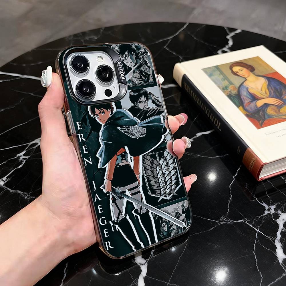 Атака титанов Крутой E-Эрен Y-Йегер Чехол для телефона For iPhone 17,16,15,14,13,12,11 Plus,Pro,Цветной Серебряный Чехол для телефона Funda Cover