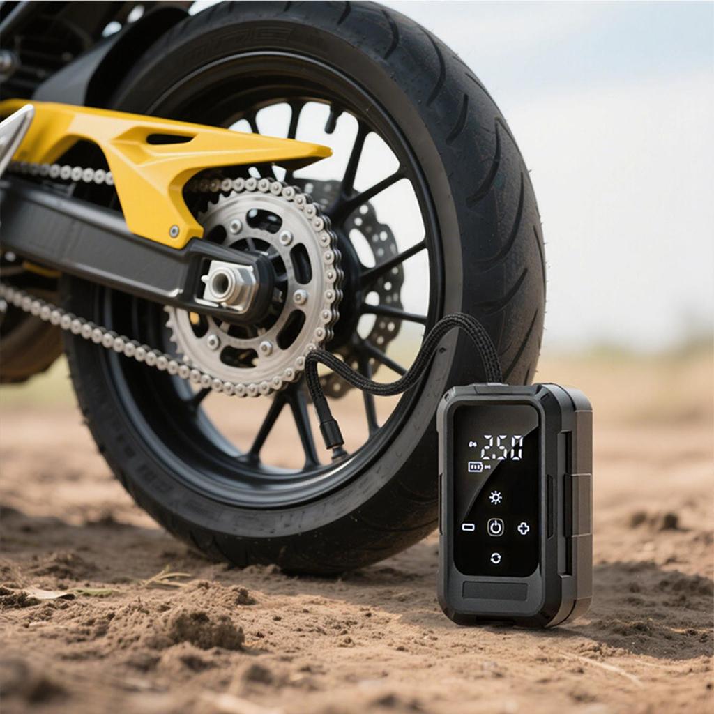 Портативный воздушный компрессор Беспроводной насос для накачивания шин Автоматическое отключение Насос для кемпинга Уход за мотоциклом Гараж Дом Ежедневные поездки