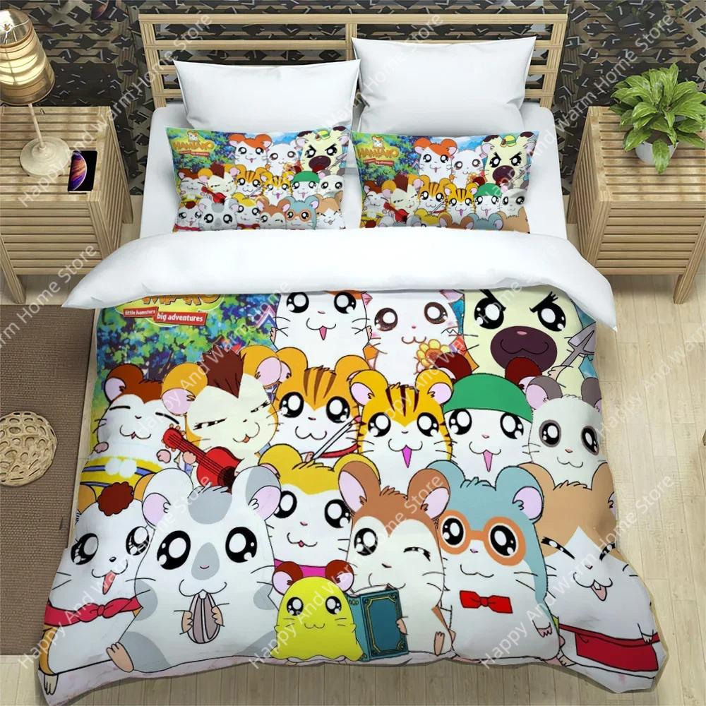 3D Печать Картонная Милая Набор Постельного Белья Hamtaro Мягкое Покрывало Наволочки Подарок на День Рождения Дети Удобное Покрывало Постельное Домашний Текстиль
