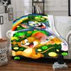 1pc Tom and Jerry Flannel Blanket Soft Warm Throw for Home, Office, Travel, All-Season Cozy Bedding GiftL1191