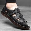 Fashion 2025 Summer Shoes Men Sandals Genuine Leather Flat Non-slip Soft Cow Leather Summer Male Footwear Black Brown D482