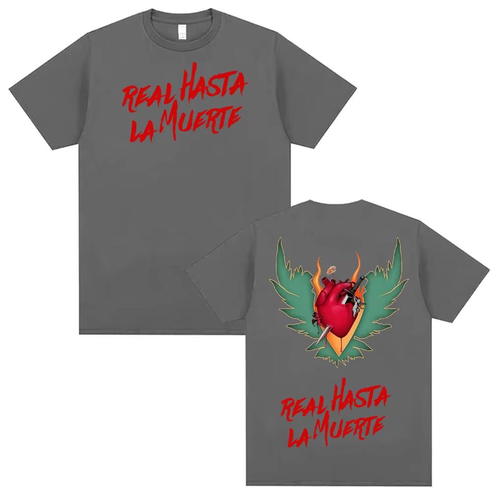 Anuel AA Rhlm 2 Real Hasta La Muerte Print T Shirt Men Women Vintage Pop Music Tshirt Springsummer pure Cotton Streetwear